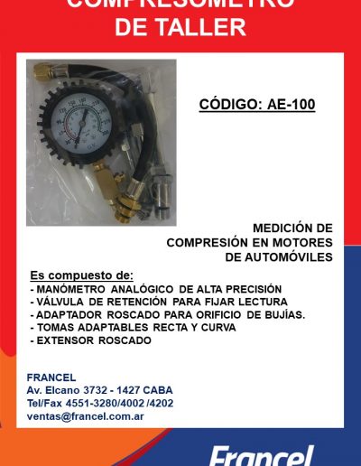Compresómetro de taller AE-100